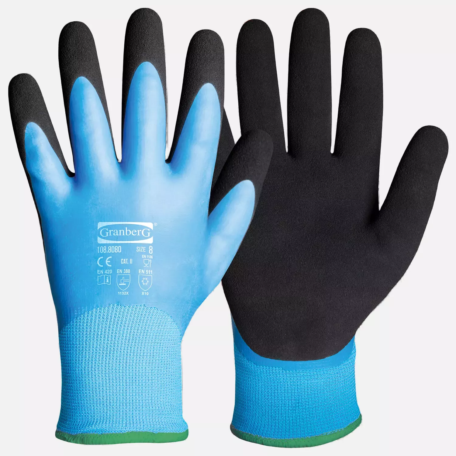 Granberg 108-8080, Assembly Winter Gloves, Black/Blue, image 1