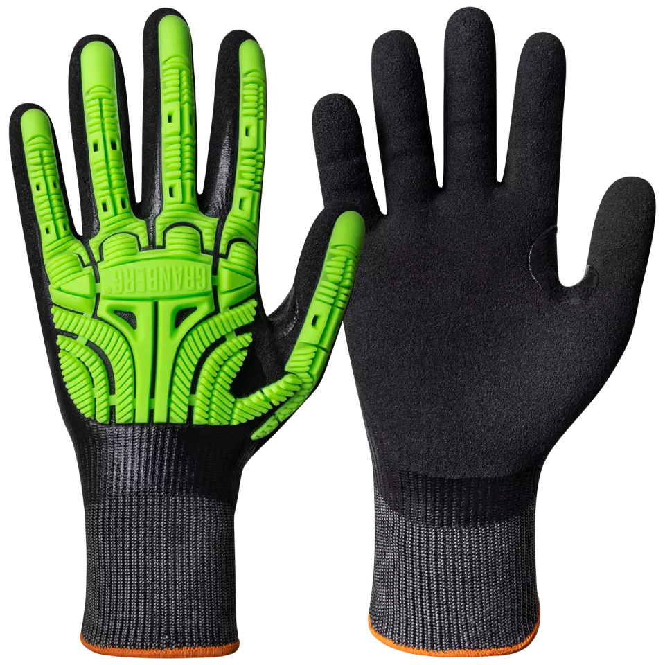Granberg 115-5503, Cut-Resistant Gloves with Impact Protection, Black/Green, image 1, gallery thumbnail