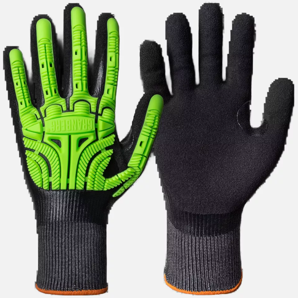 Granberg 115-5503, Cut-Resistant Gloves with Impact Protection, Black/Green, image 1, gallery thumbnail