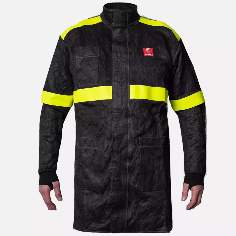 Kozane 707-11, Schnittfeste Jacke, Schwarz/Fluoreszierend-gelb, image 1, gallery thumbnail