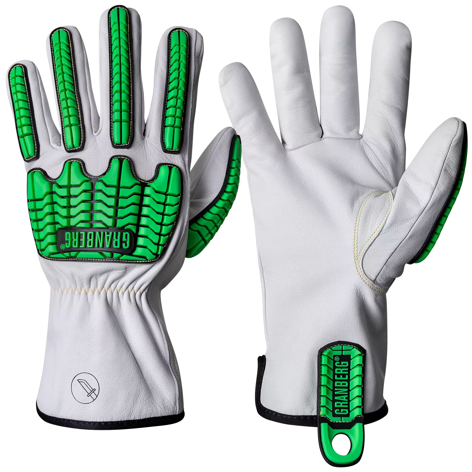 Granberg 115-1191, Cut and Impact Resistant Gloves, Black/Green/White, image 1