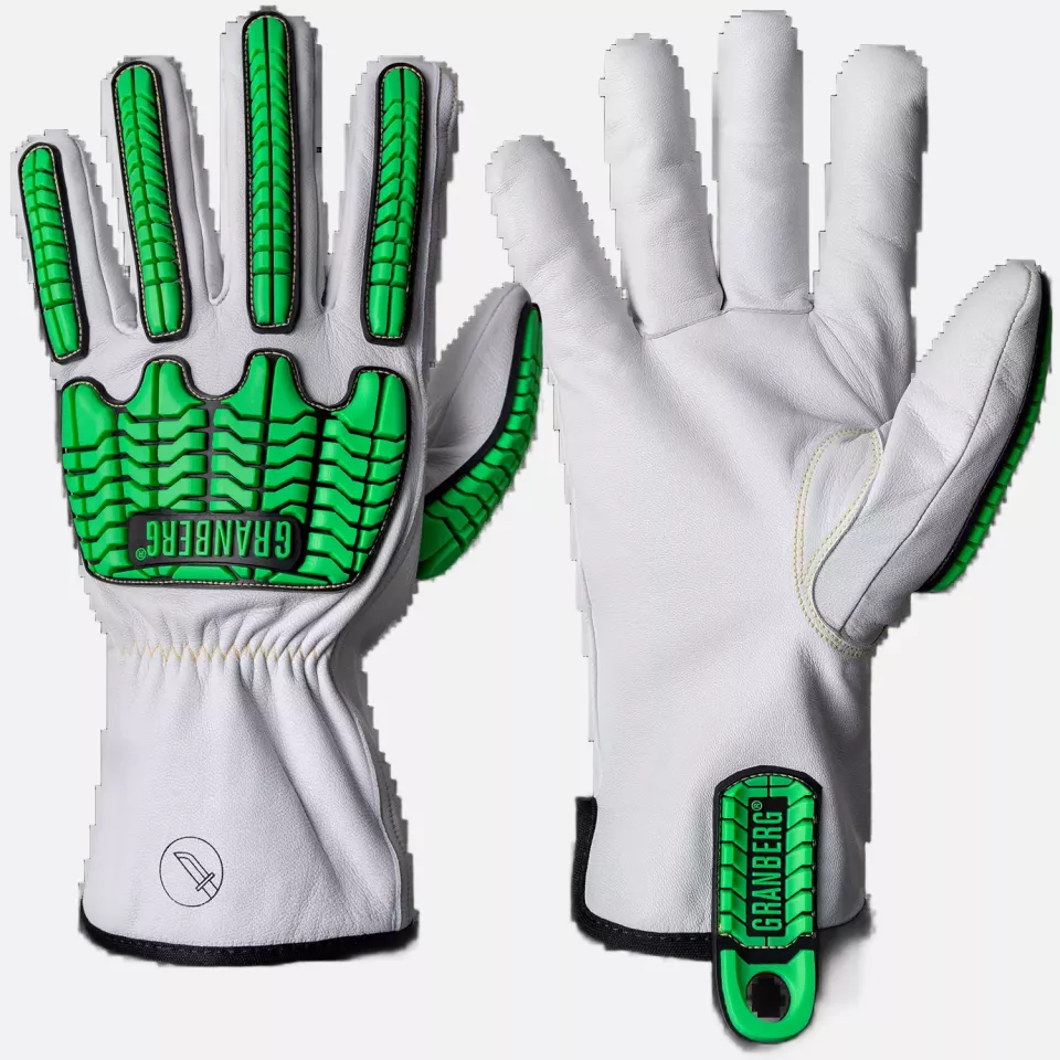 Granberg 115-1191, Cut and Impact Resistant Gloves, Black/Green/White, image 1, gallery thumbnail