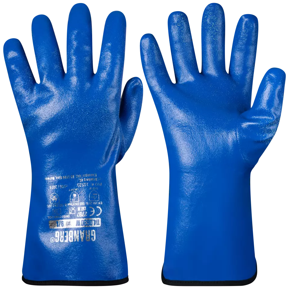 Granberg 114-0630W, Nitrile Chemical Resistant Winter Gloves, Blue, image 1, gallery thumbnail