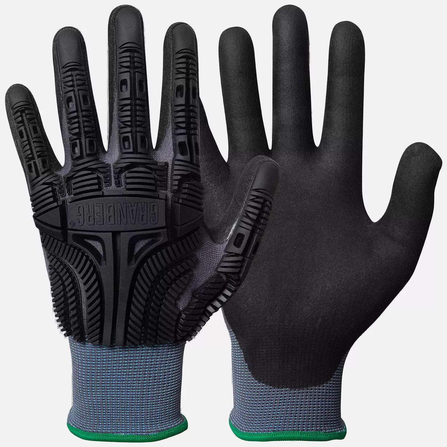 Granberg 115-5502, Assembly Gloves with Impact Protection, Black/Grey, image 1