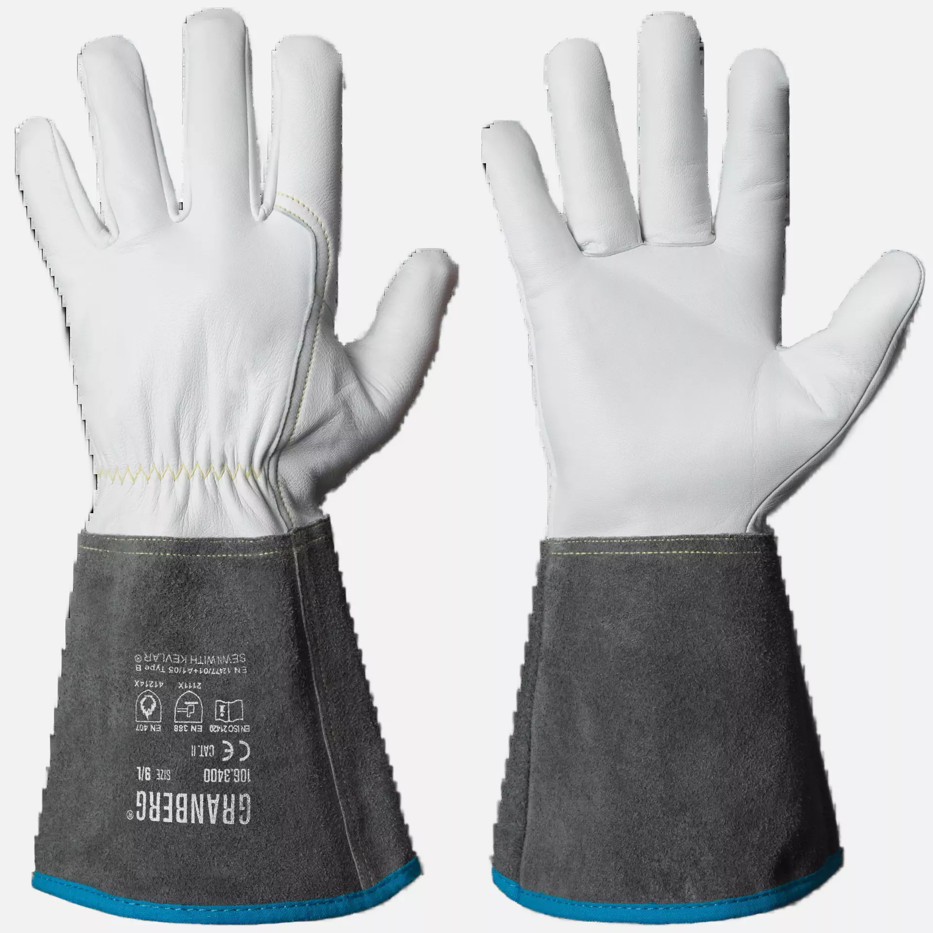 Granberg 106-3400, TIG Welding Gloves, Blue/Grey/White, image 1