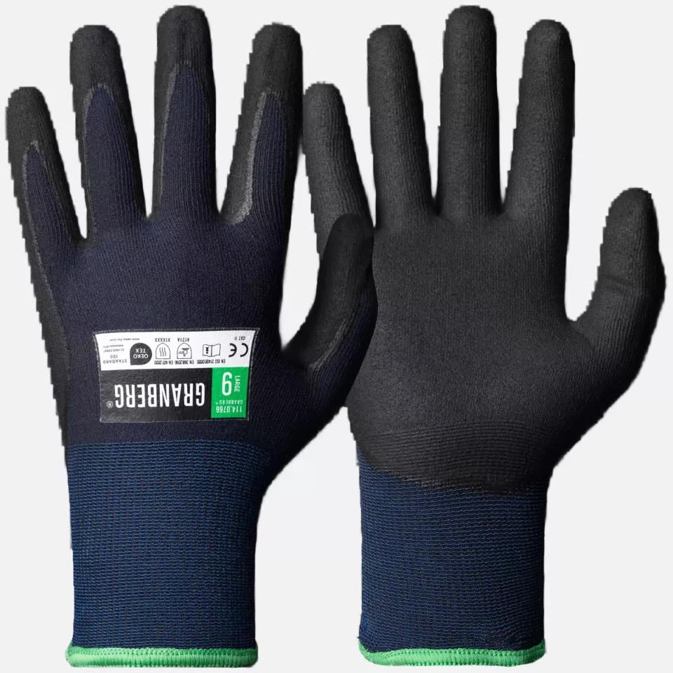 Granberg 114-0766, Touchscreen Compatible Assembly Gloves, Black/Blue, image 1, gallery thumbnail