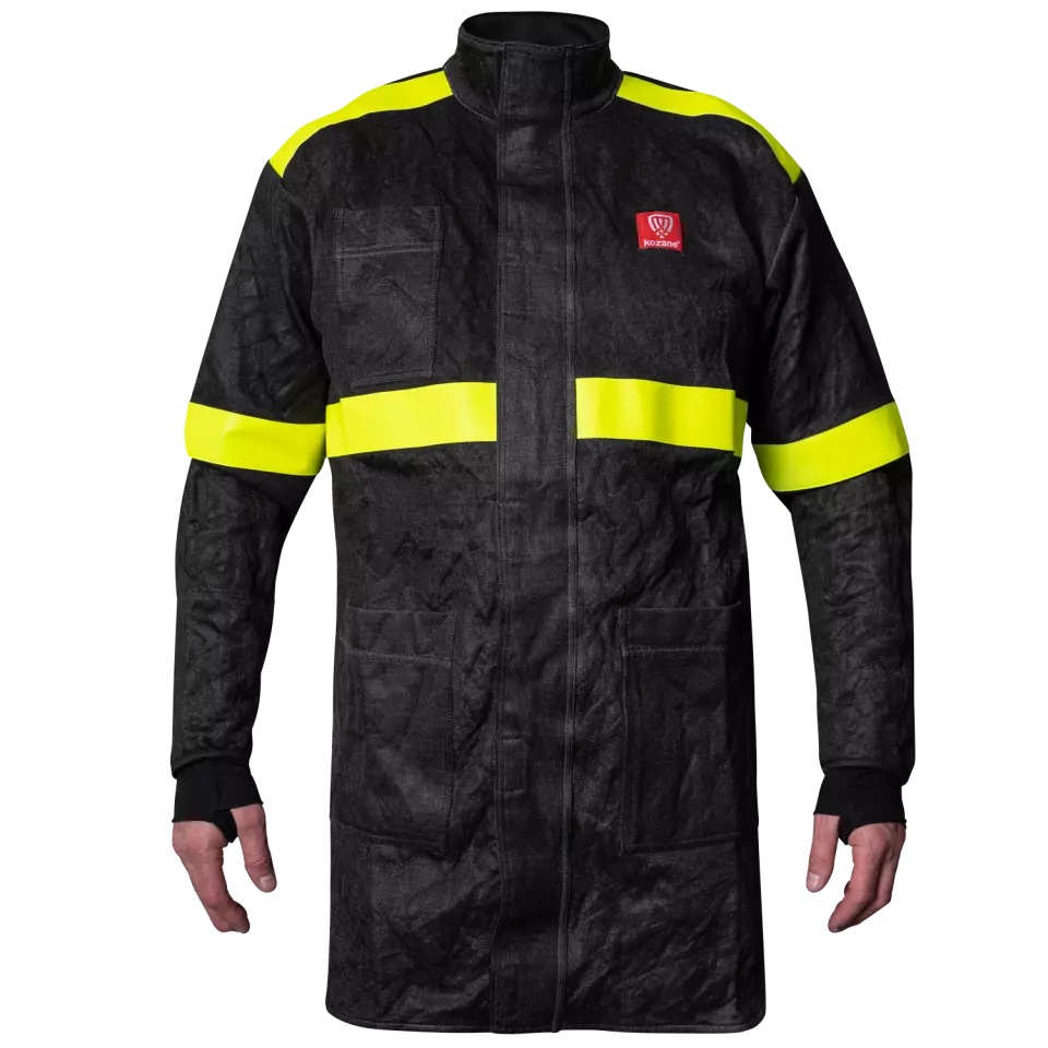 Kozane 707-11, Cut-Resistant Jacket, Black/Fluorescent yellow, image 1, gallery thumbnail