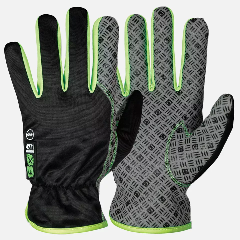 Granberg 120-4271, EX® Assembly gloves, Black/Green/Grey, image 1, gallery thumbnail