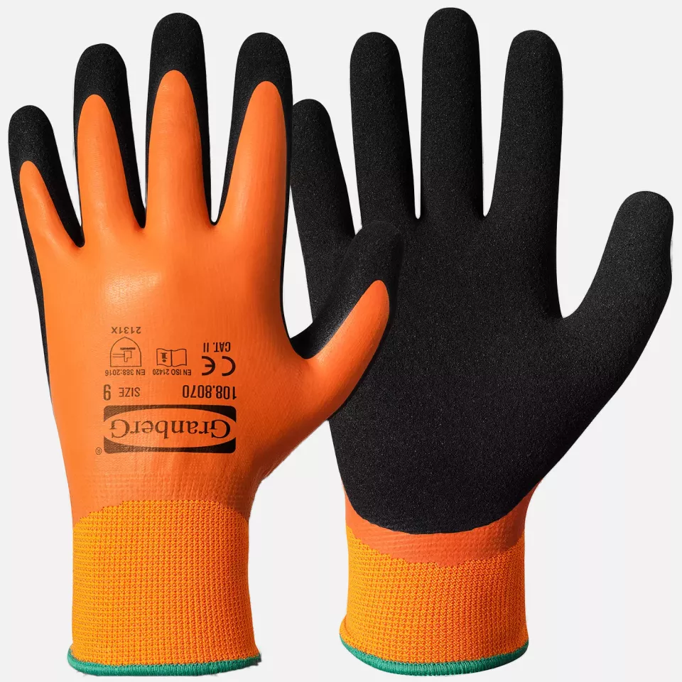 Granberg 108-8070, Assembly Gloves, Black/Orange, image 1, gallery thumbnail