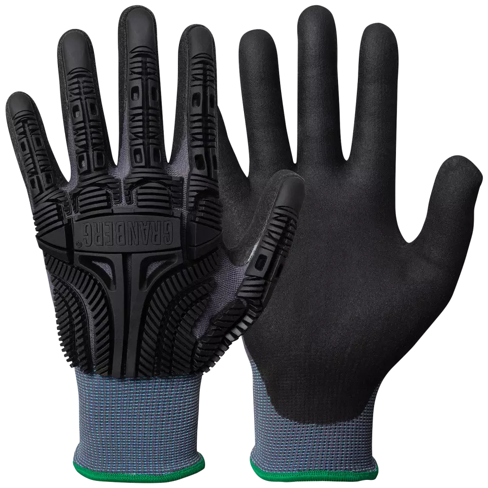 Granberg 115-5502, Assembly Gloves with Impact Protection, Black/Grey, image 1, gallery thumbnail