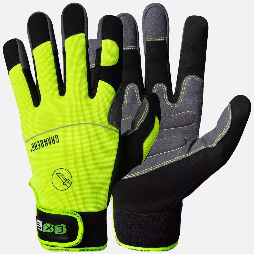 Granberg 120-1119, EX® Cut Resistant Assembly Gloves, Black/Green/Grey, image 1, gallery thumbnail