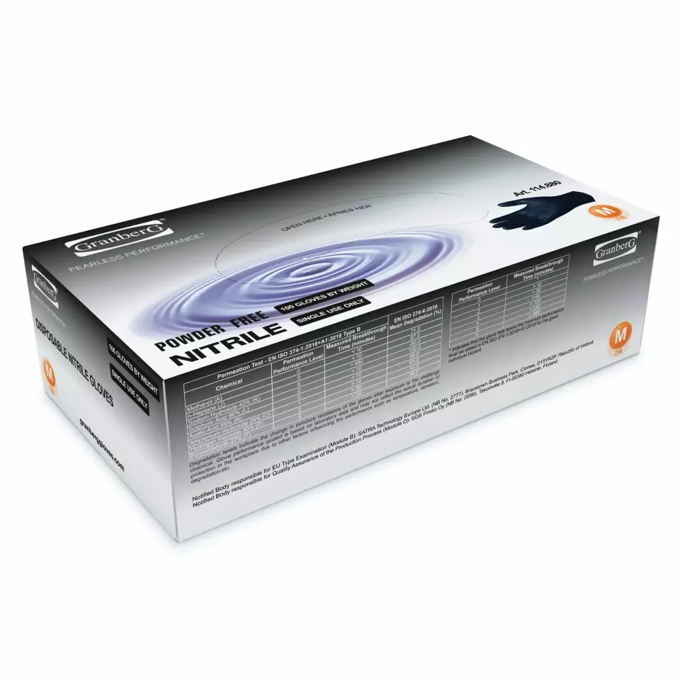 Granberg 114-880, Single-Use Gloves, Black, image 2, gallery thumbnail