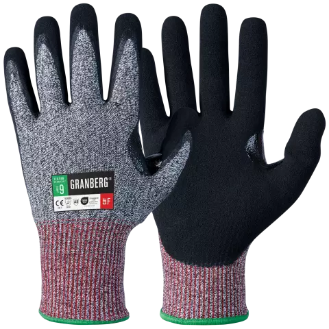 Granberg Cut Resistant Gloves, Black/Grey