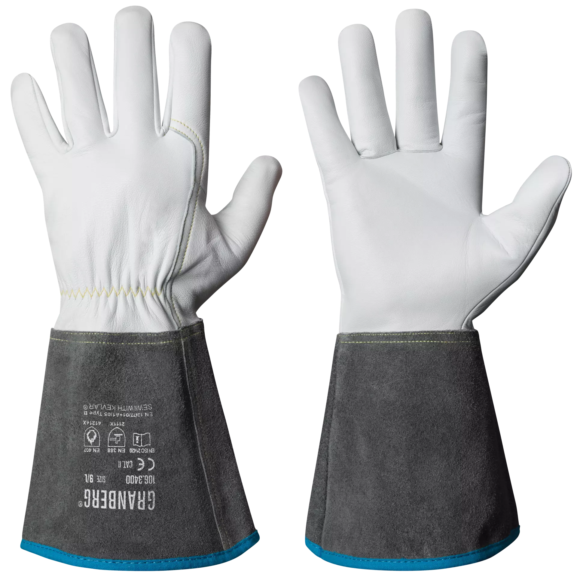 Granberg 106-3400, TIG Welding Gloves, Blue/Grey/White
