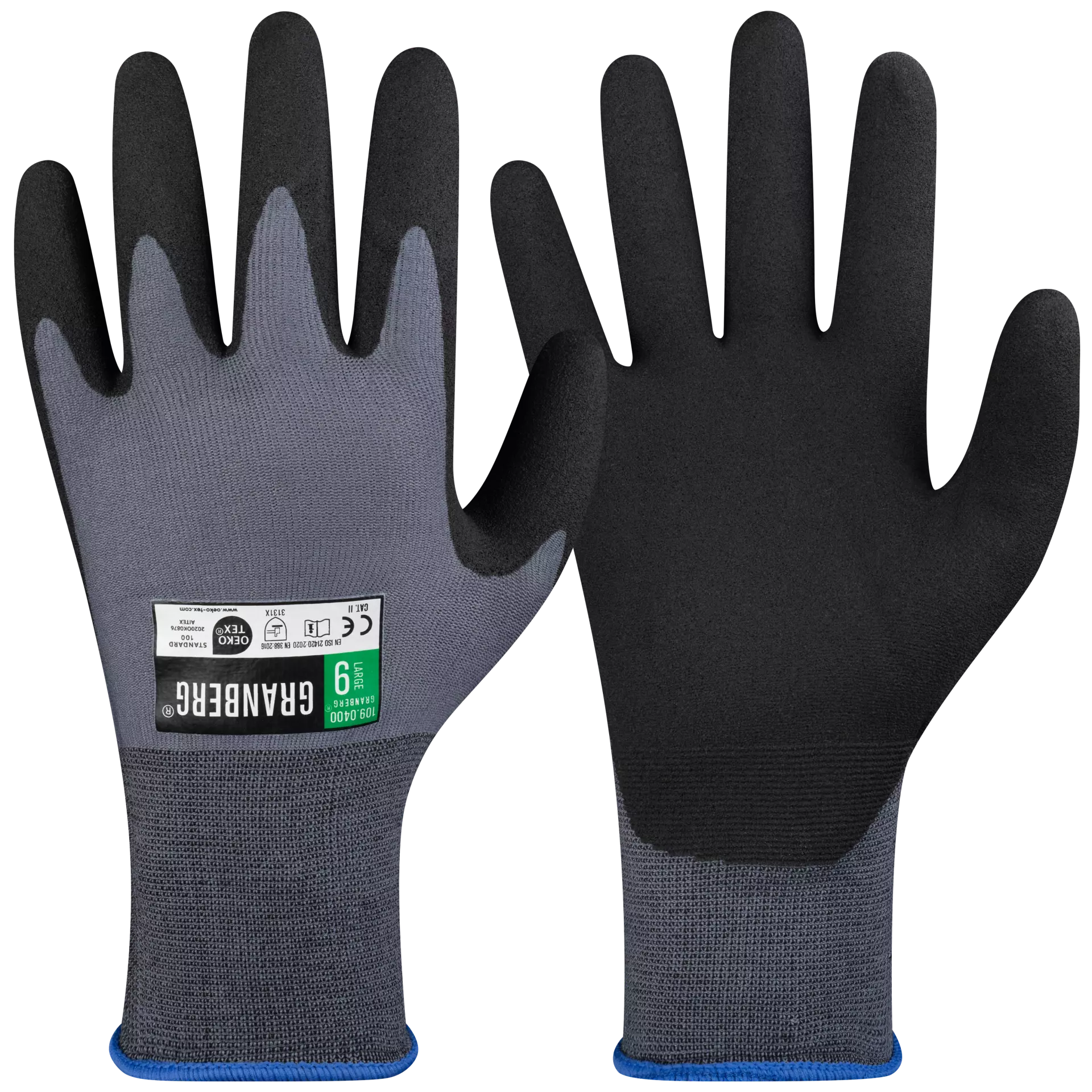 Granberg 109-0400, Assembly Gloves, Black/Grey