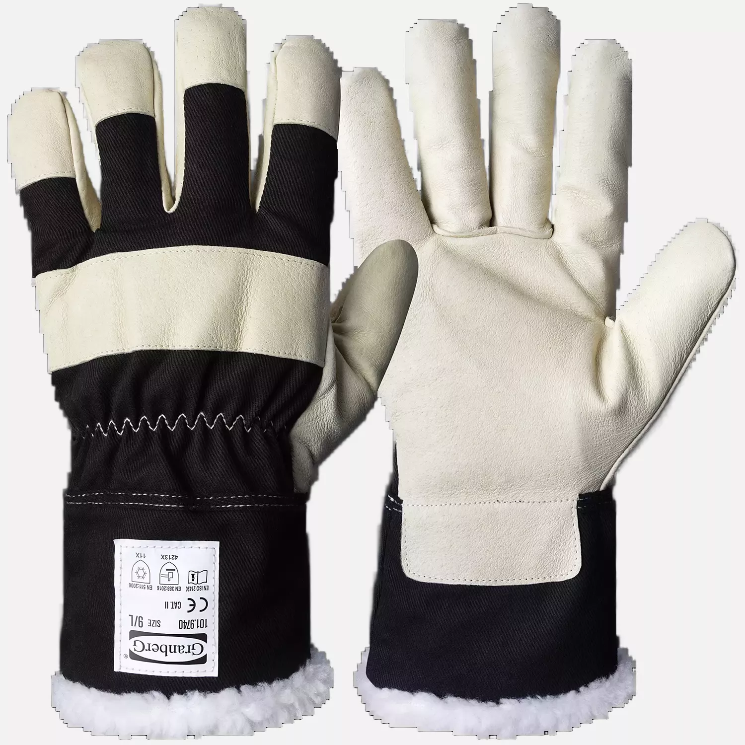Granberg 101-9740, Winter-Arbeitshandschuhe, Beige/Schwarz, image 1