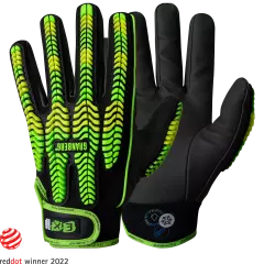 115-4999W, Granberg EX® Cut-, Impact-, and Water-Resistant Winter Gloves, Black/Green