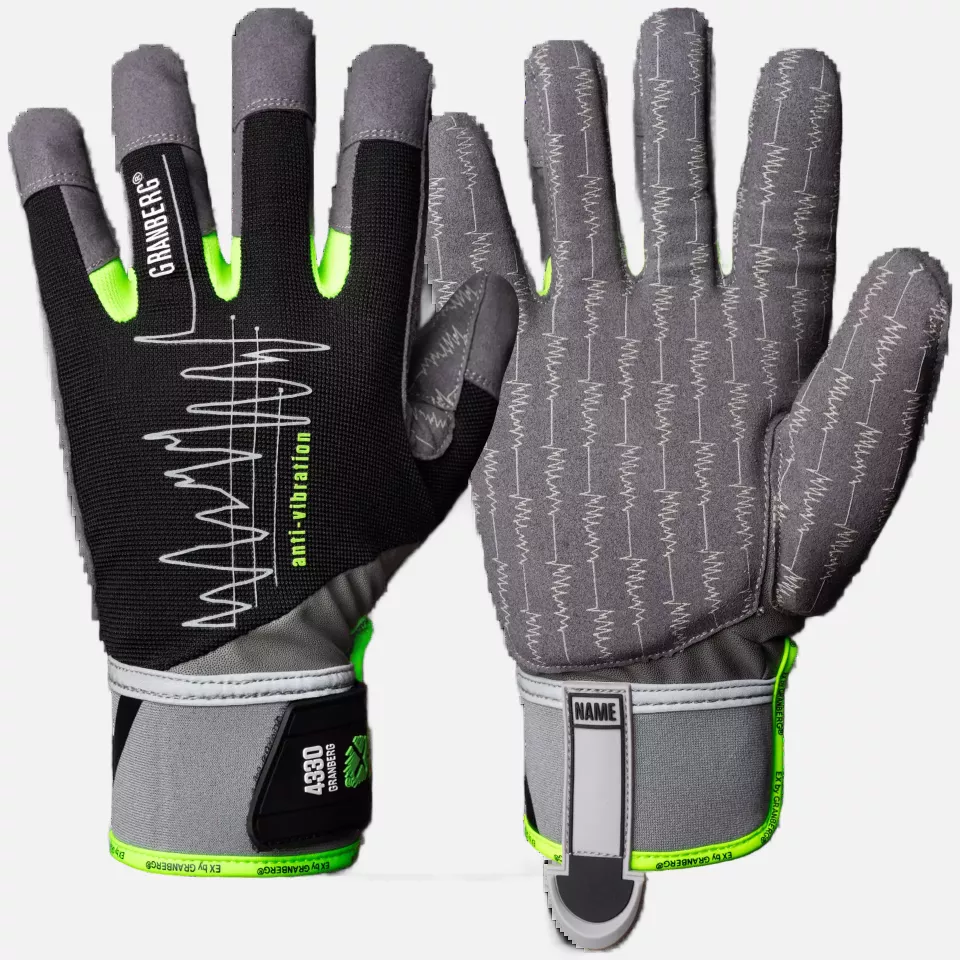 Granberg 107-4330, EX® Vibration-reducing work gloves, Black/Grey, image 1, gallery thumbnail