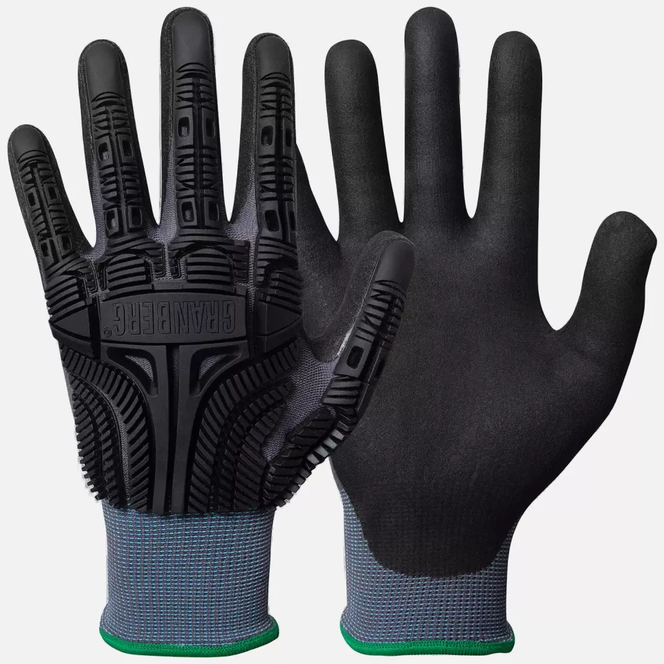 Granberg 115-5502, Assembly Gloves with Impact Protection, Black/Grey, image 1, gallery thumbnail