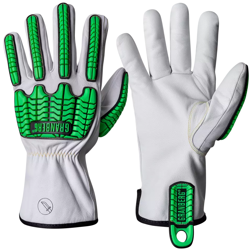 Granberg 115-1191, Cut and Impact Resistant Gloves, Black/Green/White, image 1, gallery thumbnail