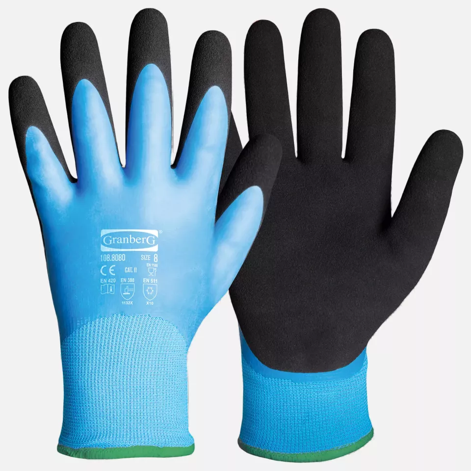Granberg 108-8080, Assembly Winter Gloves, Black/Blue, image 1, gallery thumbnail