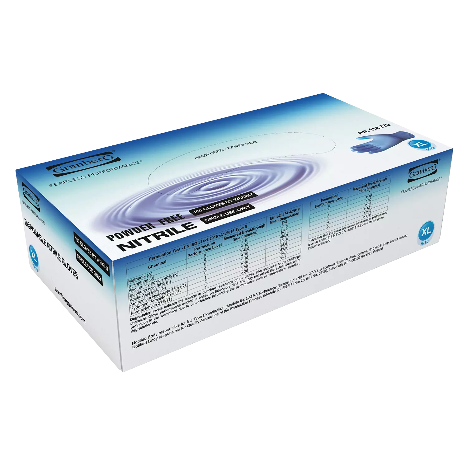 Granberg 114-770, Single-Use Gloves, Blue, image 2