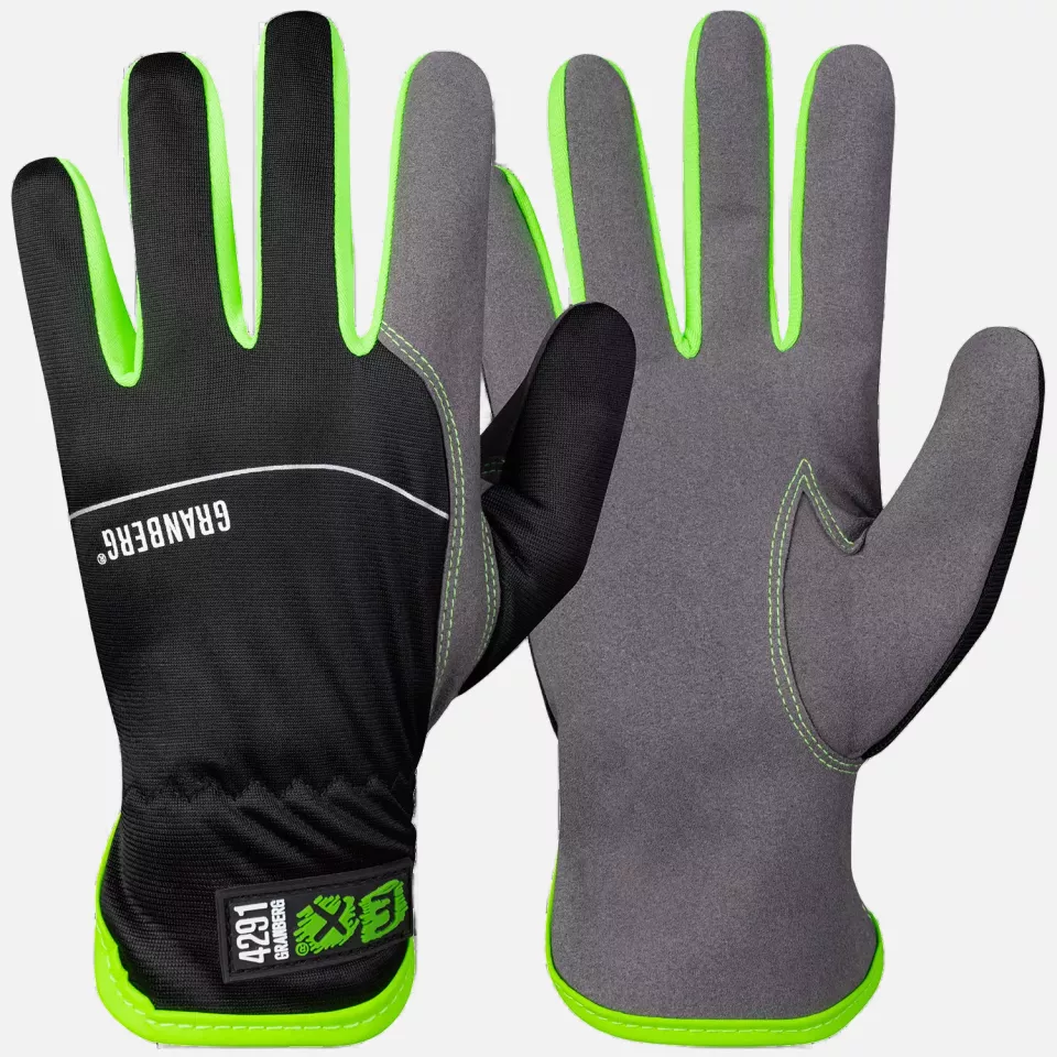 Granberg 120-4291, EX® Assembly gloves, Black/Green/Grey, image 1, gallery thumbnail