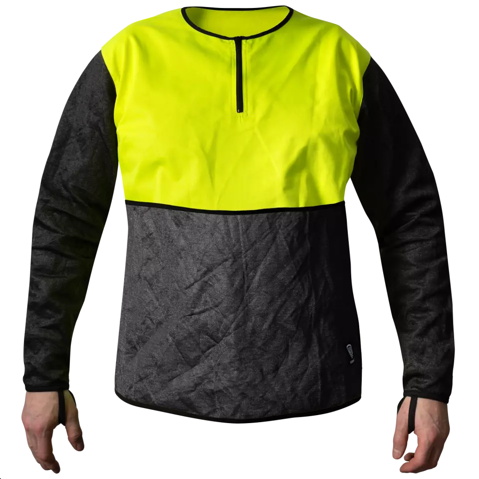 Kozane 707-09, Cut-Resistant Shirt with Belly Patch, Black/Fluorescent yellow, image 1, gallery thumbnail