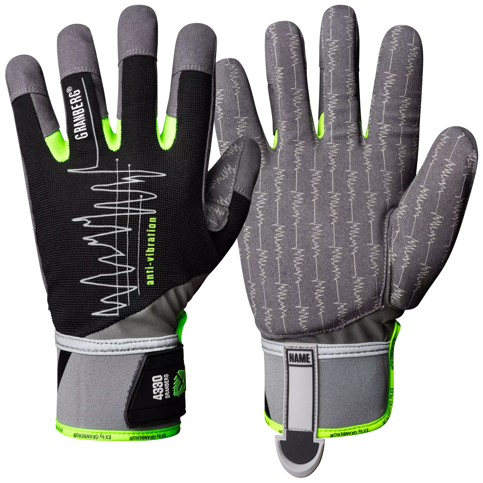 Granberg 107-4330, EX® Vibration-reducing work gloves, Black/Grey, image 1
