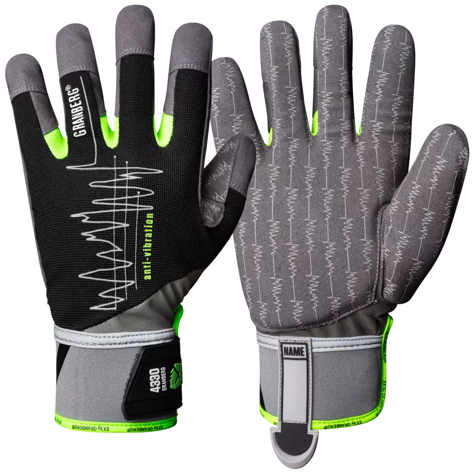 Granberg 107-4330, EX® Vibration-reducing work gloves, Black/Grey, image 1, gallery thumbnail