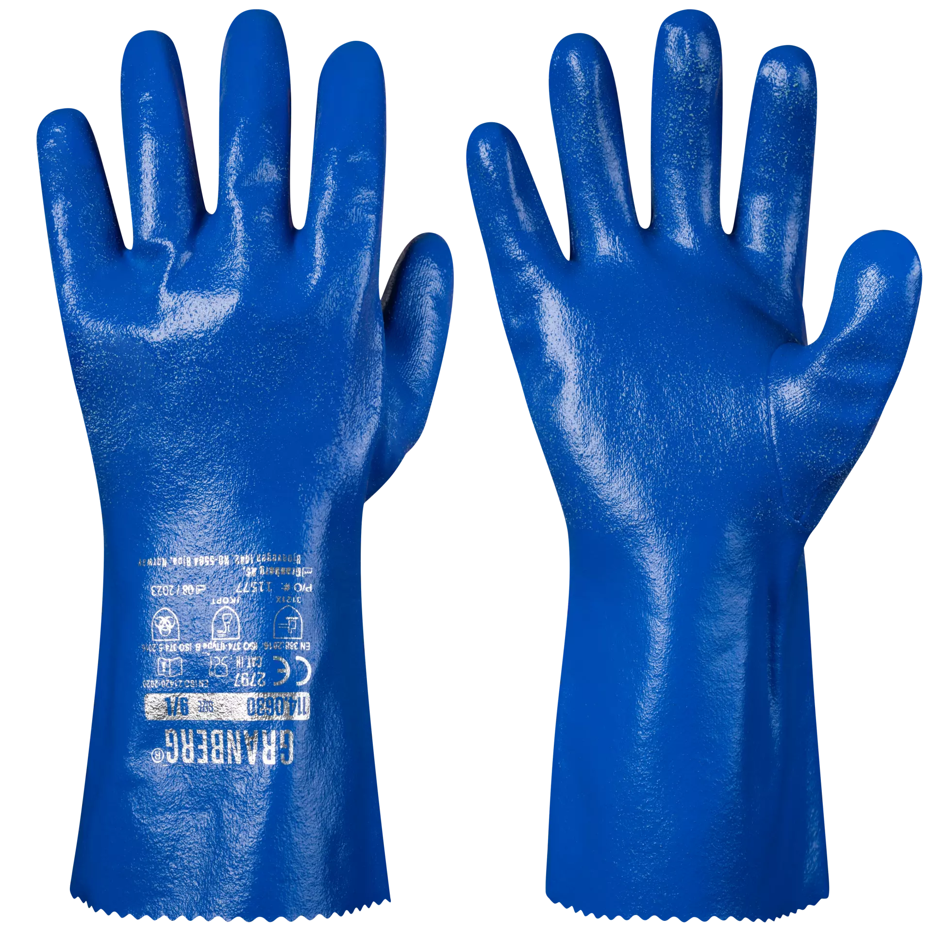 Granberg 114-0630, Nitrile Chemical Resistant Gloves, Blue, image 1
