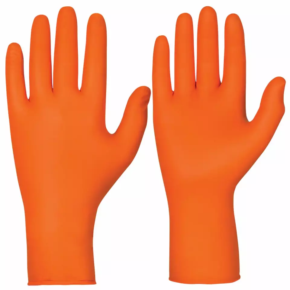 Granberg 114-940, Single-Use Chemical Resistant Gloves, Orange, image 1, gallery thumbnail