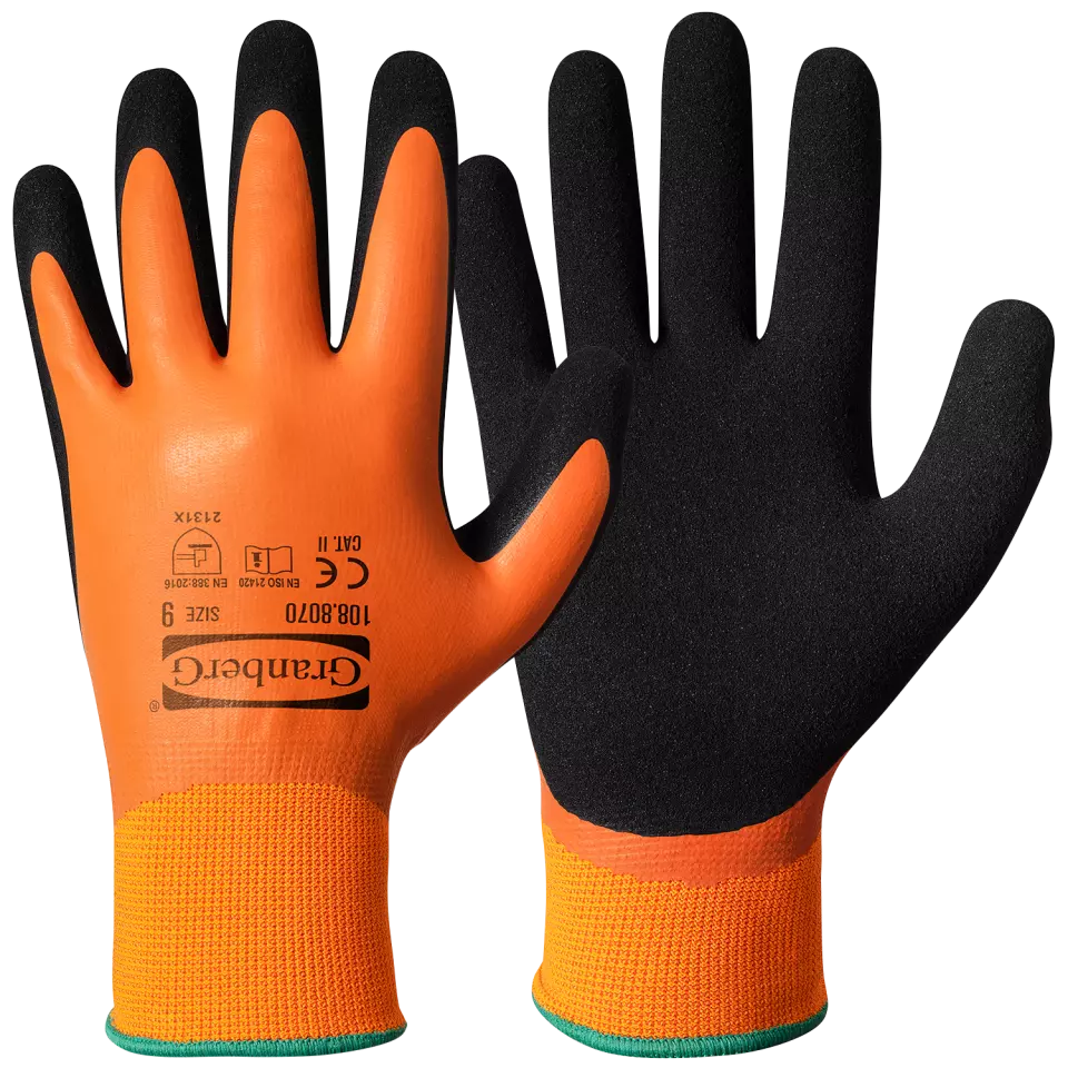 Granberg 108-8070, Assembly Gloves, Black/Orange, image 1, gallery thumbnail