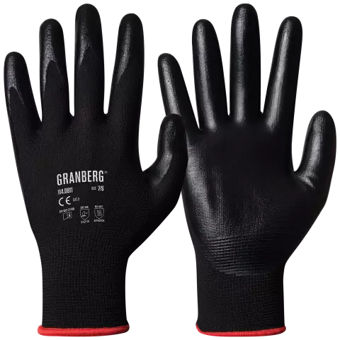 114-0811, Granberg Touchscreen-kompatible Montagehandschuhe, Schwarz