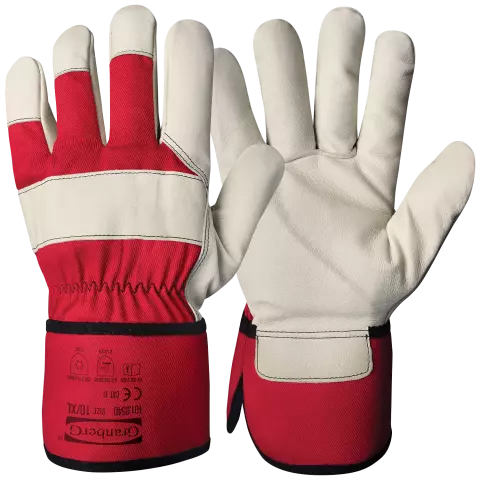 Granberg Work Winter Gloves, Red/Beige