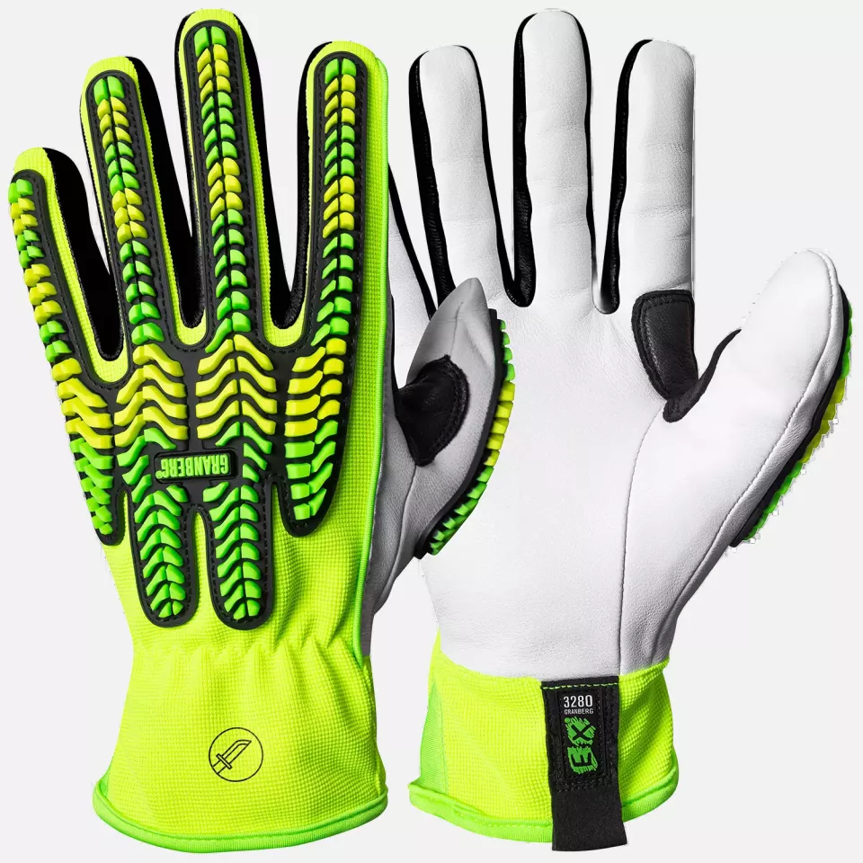 Granberg 115-3280, EX® Cut- and Impact-Resistant Gloves, Green/White, image 1, gallery thumbnail