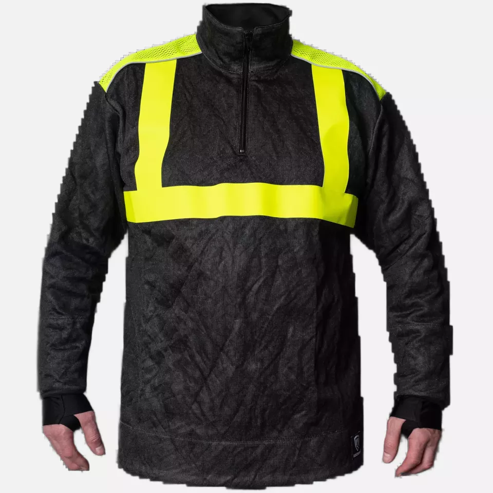 Kozane 707-19, Cut-Resistant Hi-Vis Sweater, Black/Fluorescent yellow, image 1, gallery thumbnail