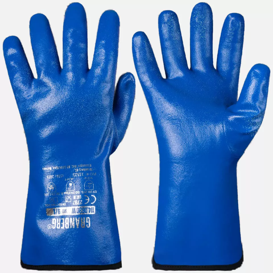 Granberg 114-0630W, Nitrile Chemical Resistant Winter Gloves, Blue, image 1, gallery thumbnail
