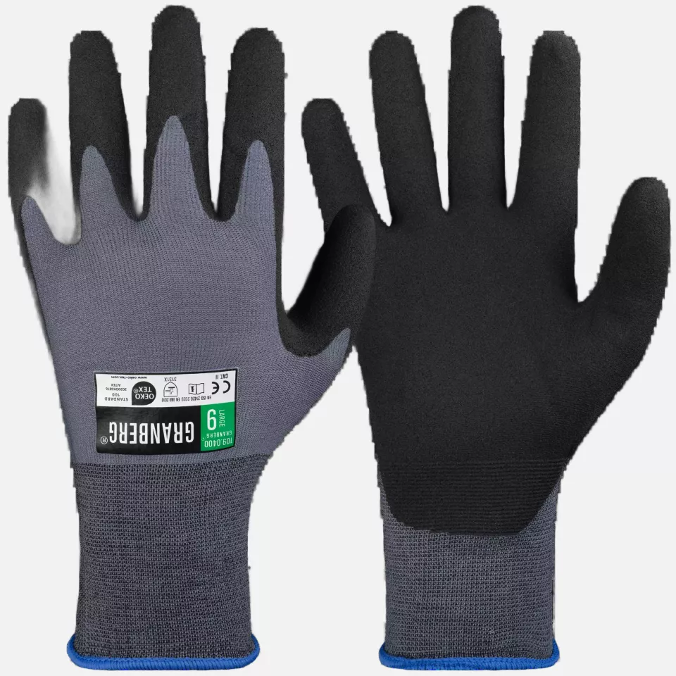 Granberg 109-0400, Assembly Gloves, Black/Grey, image 1, gallery thumbnail