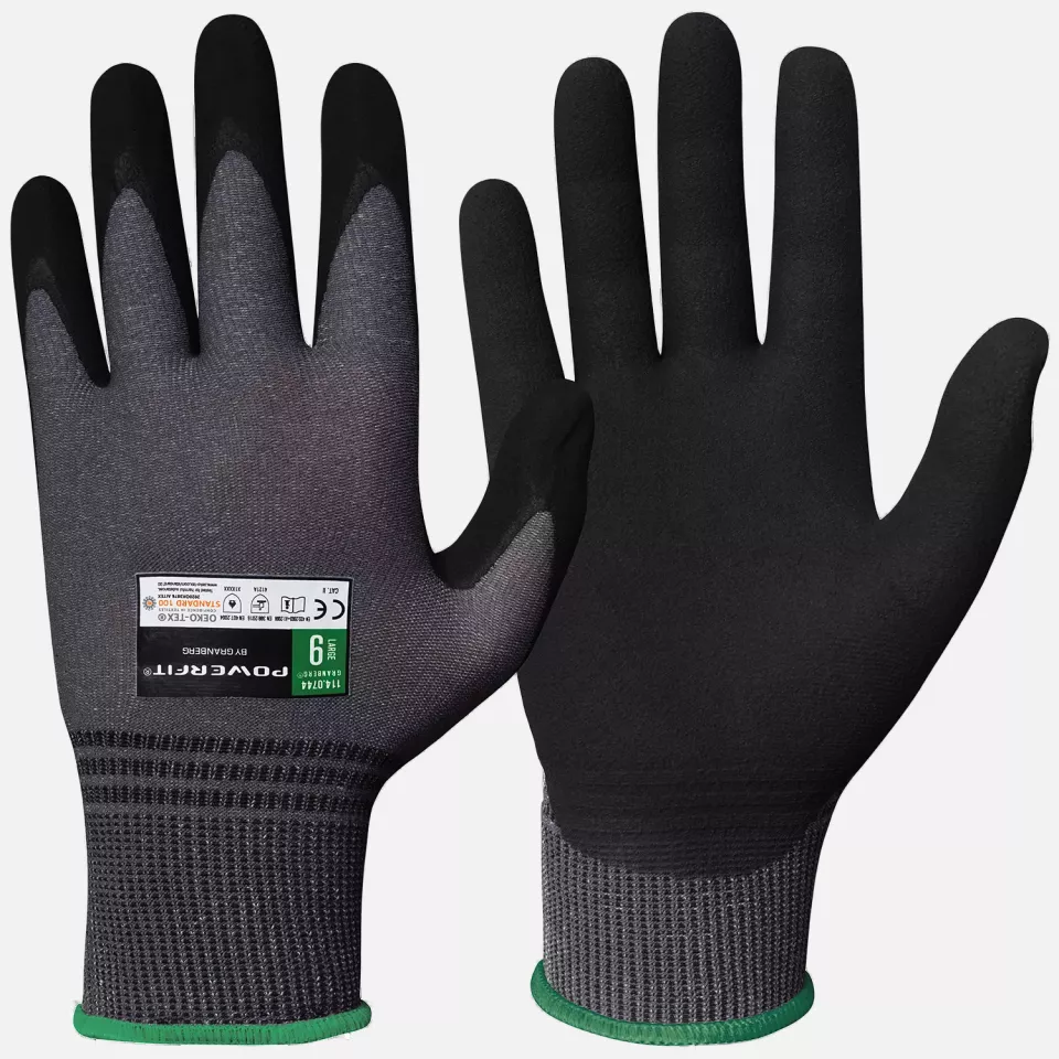 Granberg 114-0744, Touchscreen Compatible Assembly Gloves, Black/Grey, image 1, gallery thumbnail