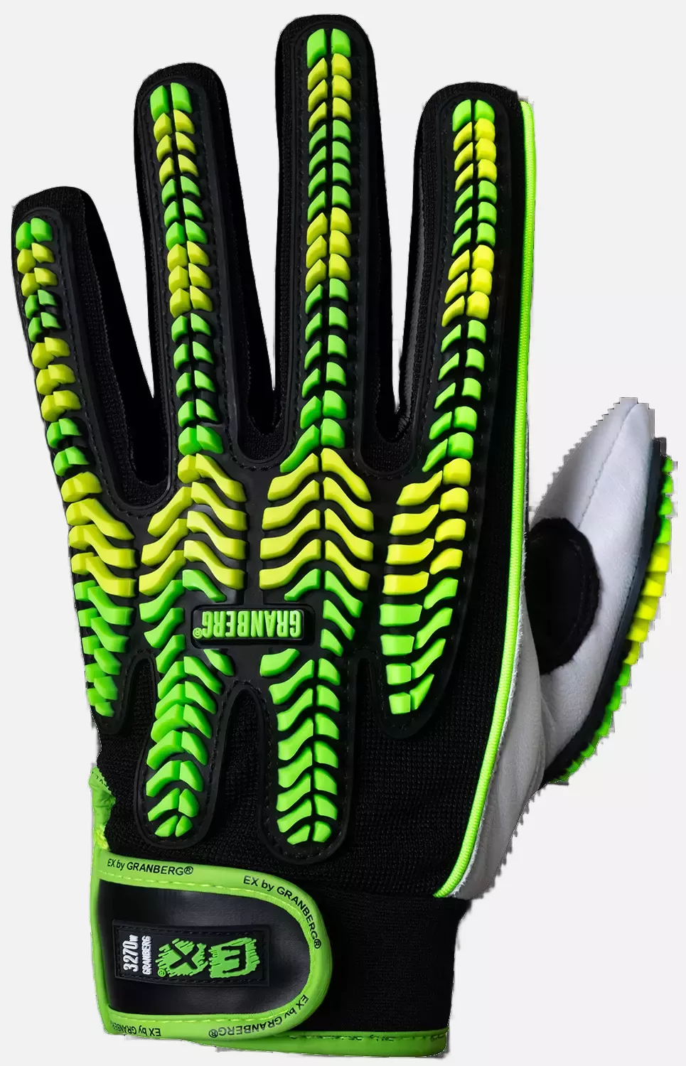 Granberg 115-3270W, EX® Cut, Impact, and Water-Resistant Winter Gloves, Black/Green/White, image 1