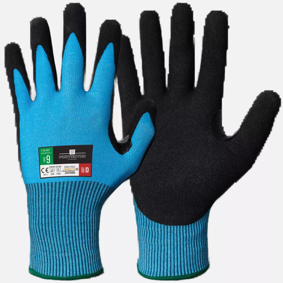 Granberg 116-547, Cut-Resistant Gloves, Black/Blue, image 1, gallery thumbnail