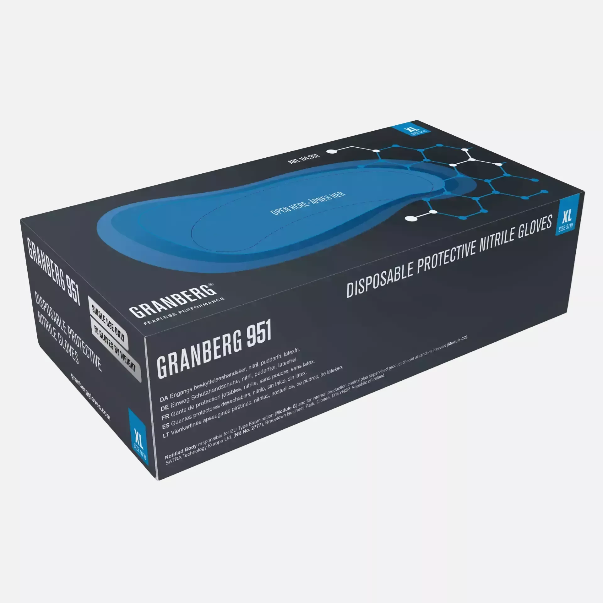 Granberg 114-951, Single-Use Chemical-resistant Gloves, Blue, image 2