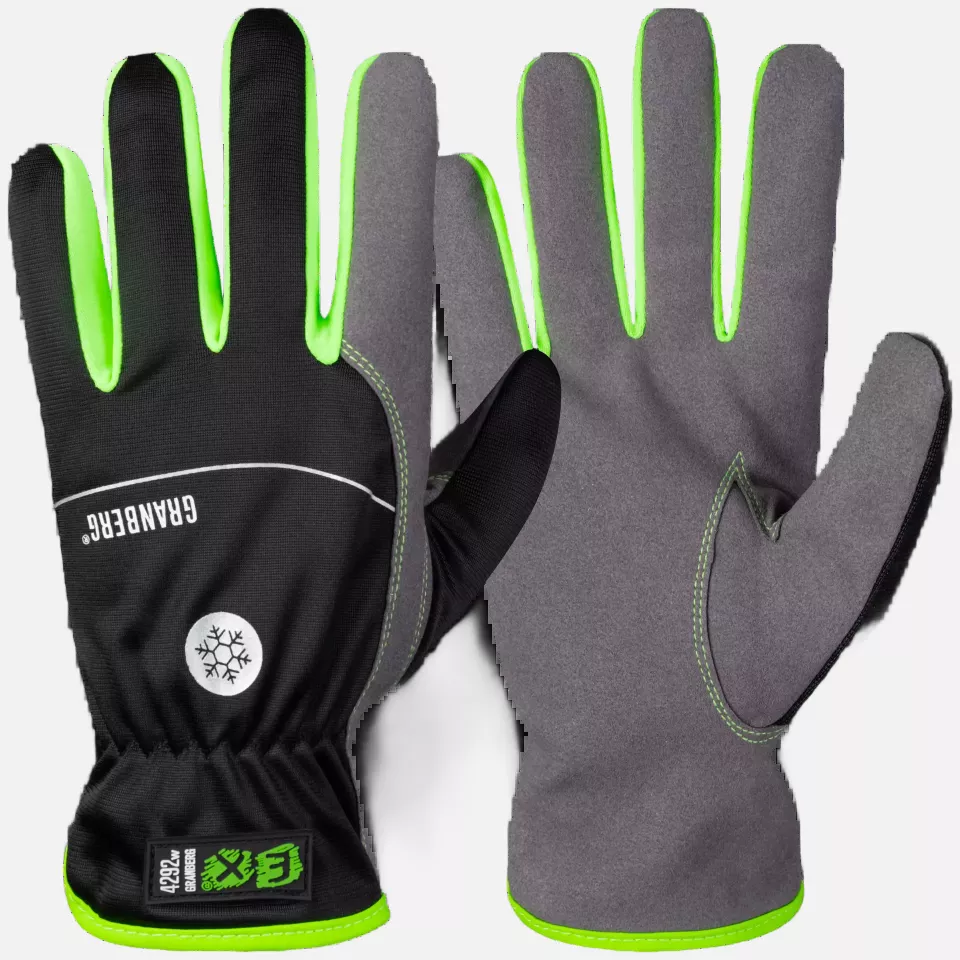 Granberg 120-4292W, EX® Assembly Winter gloves, Black/Grey/Green, image 1, gallery thumbnail