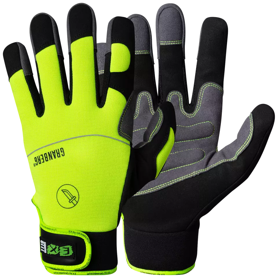 Granberg 120-1119, EX® Cut Resistant Assembly Gloves, Black/Green/Grey, image 1, gallery thumbnail