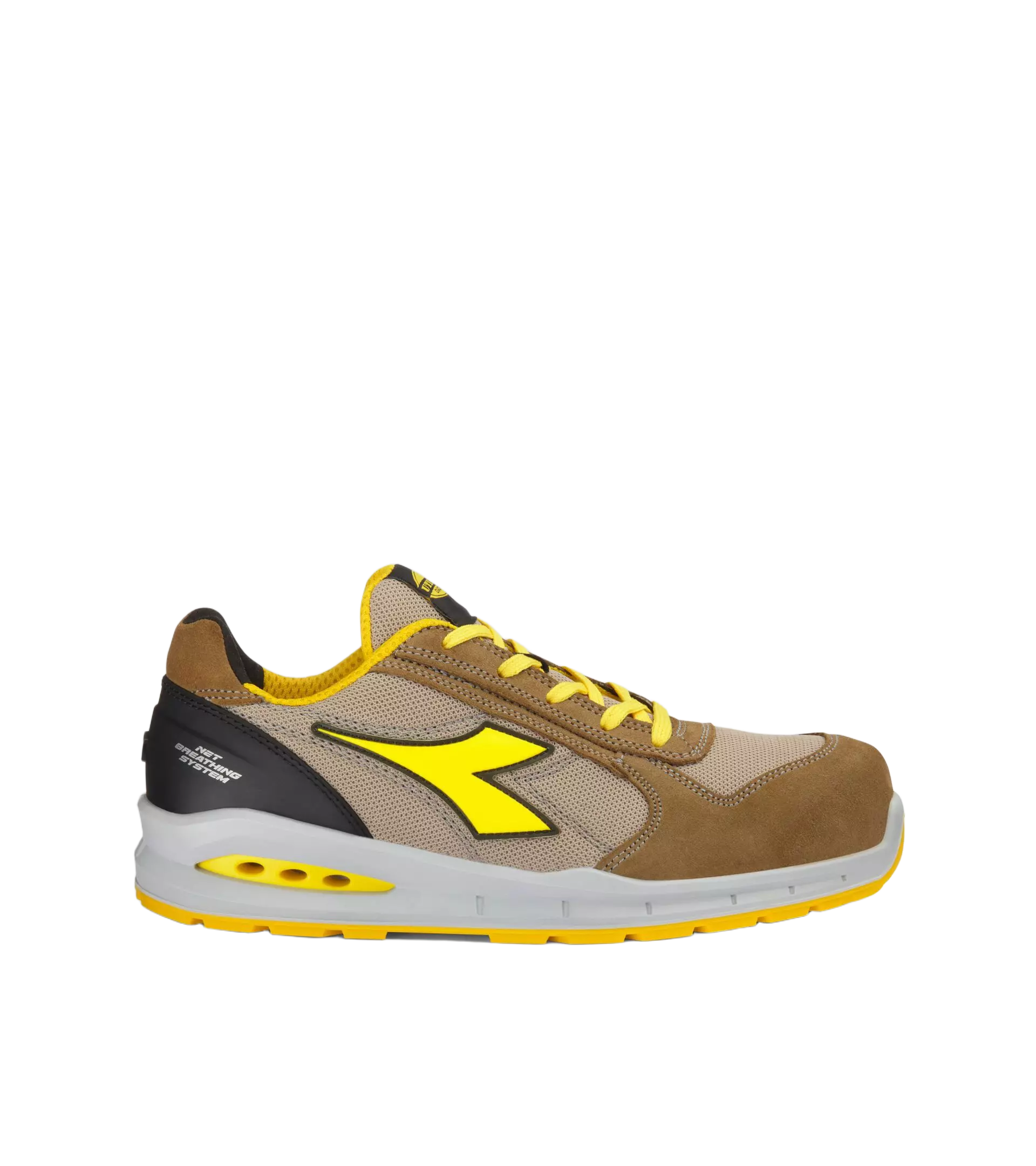 Diadora 701-181146-C8705, RUN NET AB LOW S1PS FO SR Work Safety Shoes Tobacco Brown/Moon Rock Gray