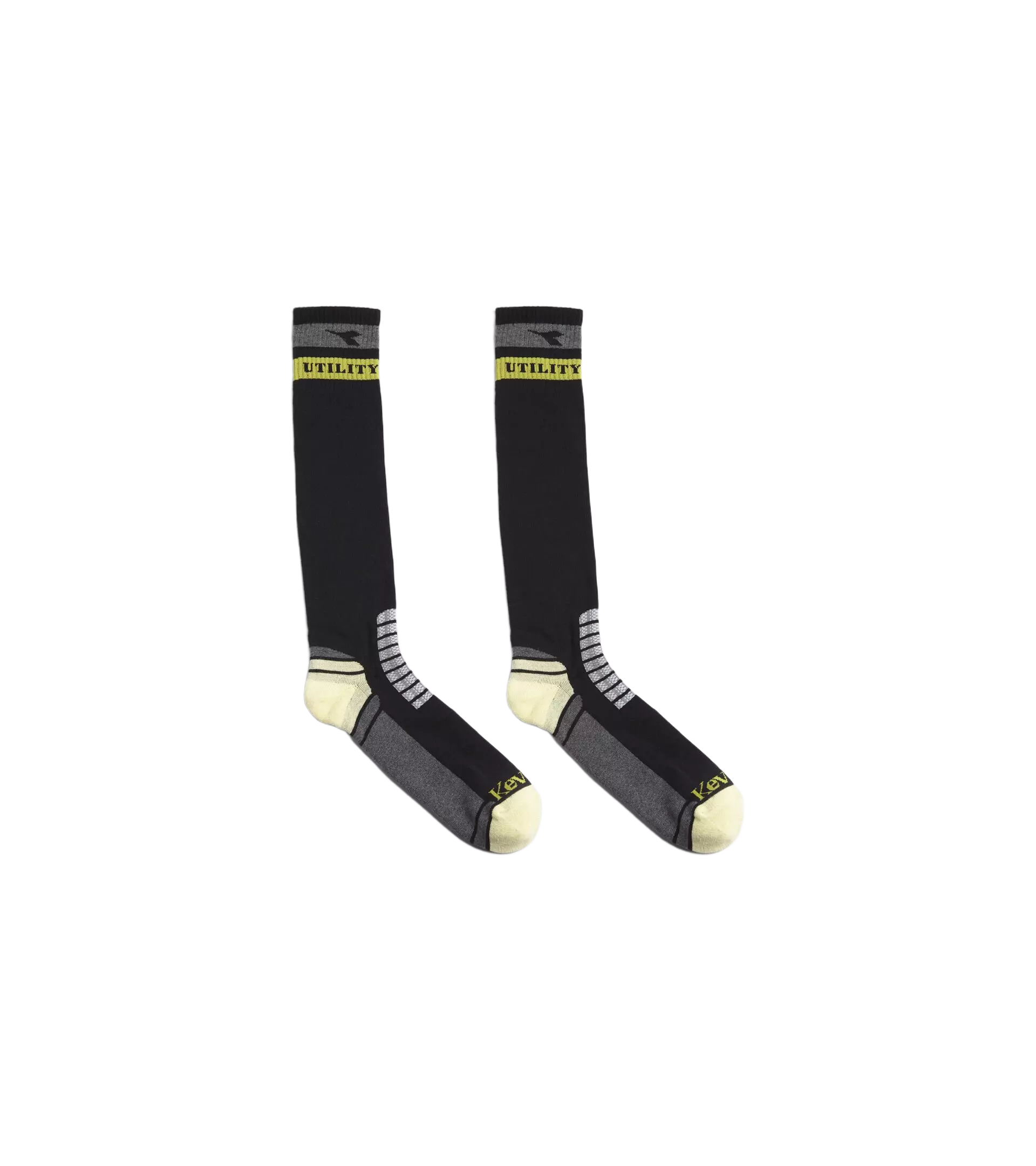 Diadora 703-159684-C4699, TECHNICAL WIN. Socks Black/Dark Gull Grey