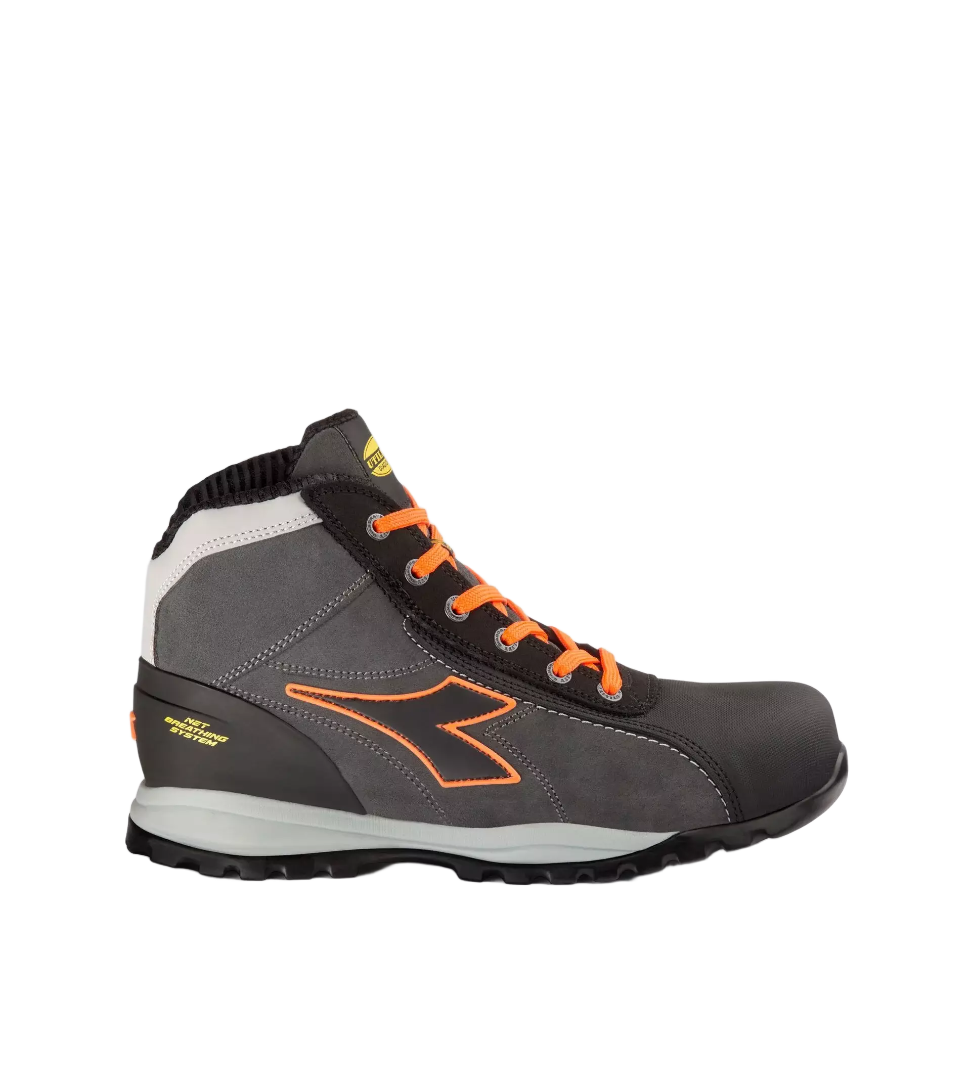 Diadora 701-173527-C8321, GLOVE NET MID PRO S3 HRO SRA ESD Work Safety Shoes Asphalt/Orange Fluor