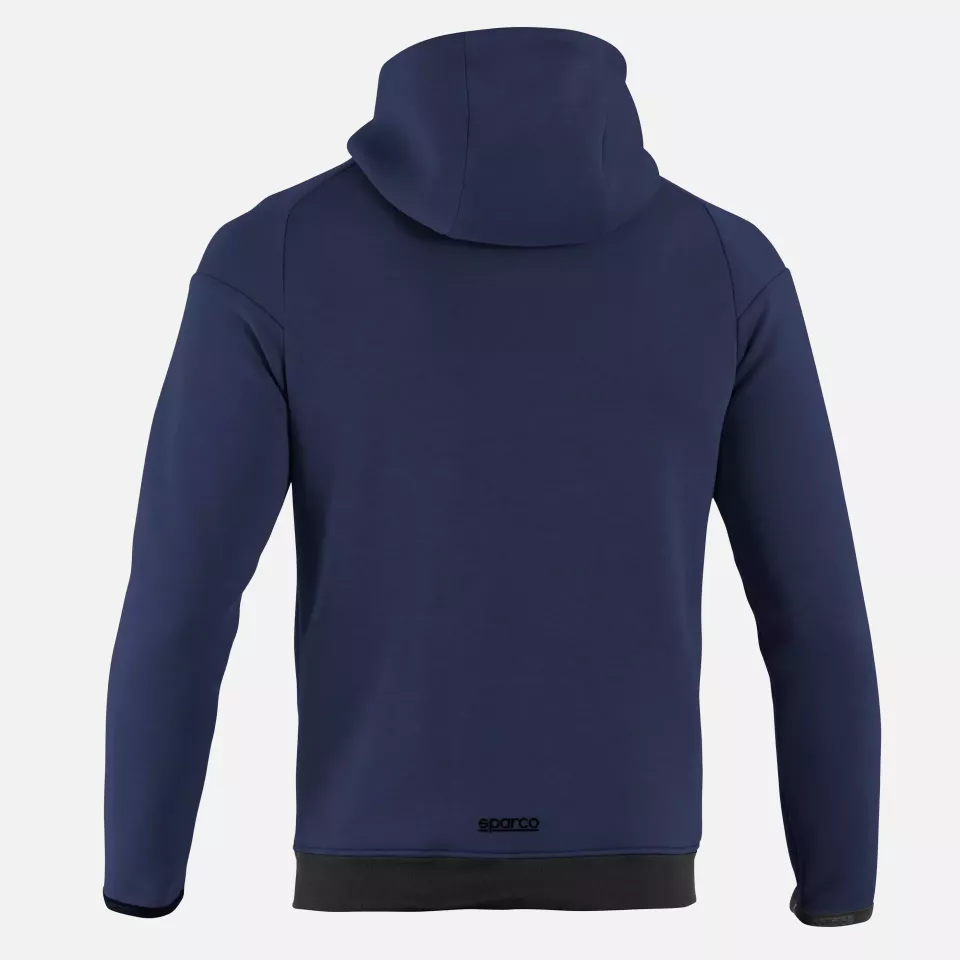 Sparco BMJ0012B0-N02, BM Hooded Sweatshirt Full Zip, Navy Blue, image 2, gallery thumbnail