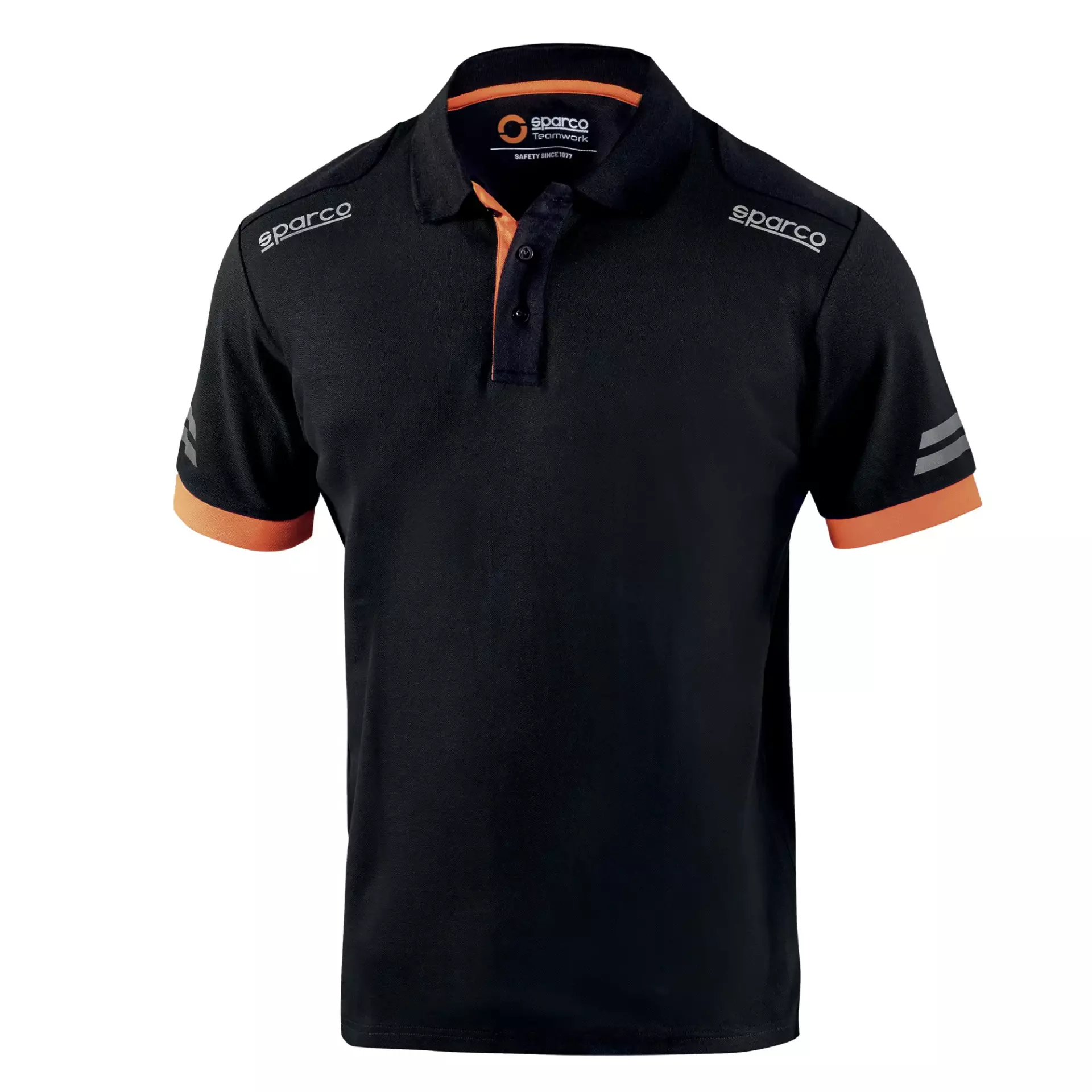 Sparco 02415NRAF, Toledo Tech Polo, Black/Orange, image 1